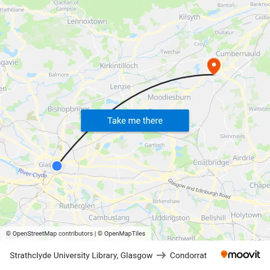 Strathclyde University Library, Glasgow to Condorrat map