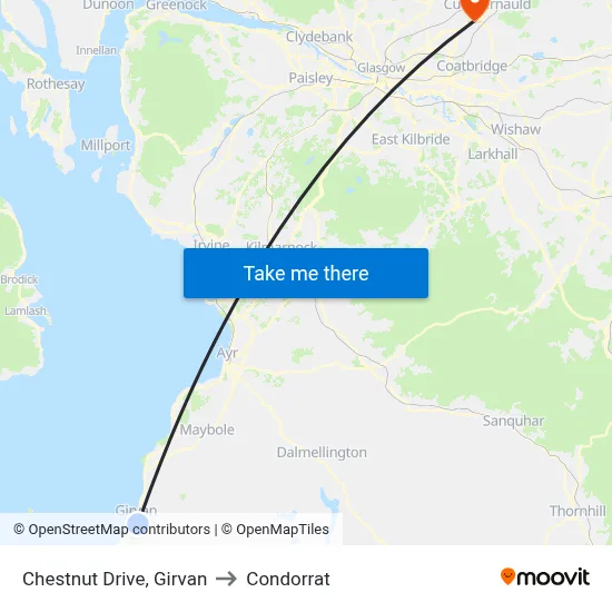 Chestnut Drive, Girvan to Condorrat map