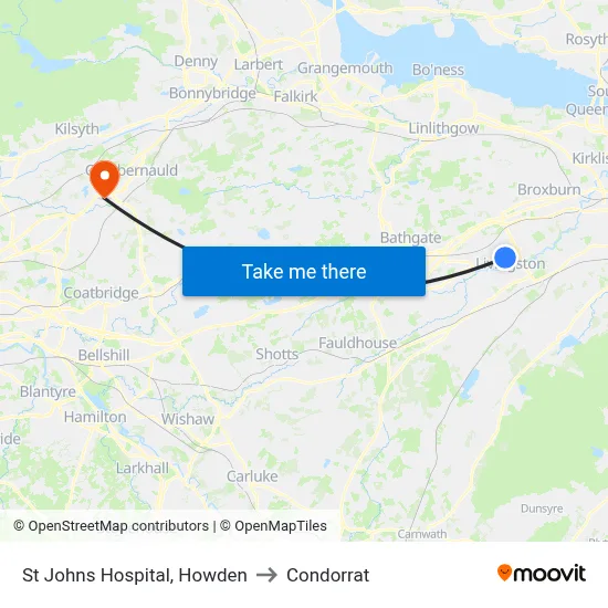 St Johns Hospital, Howden to Condorrat map