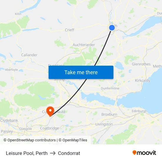 Leisure Pool, Perth to Condorrat map