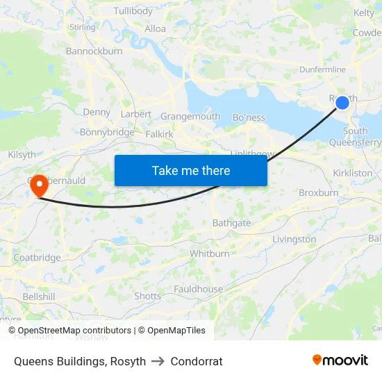 Queens Buildings, Rosyth to Condorrat map