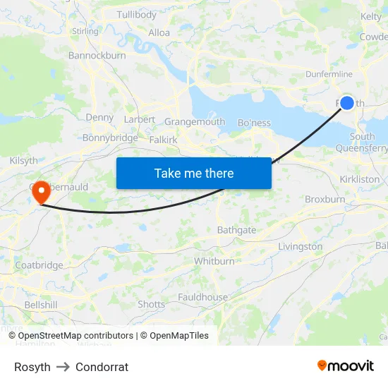 Rosyth to Condorrat map