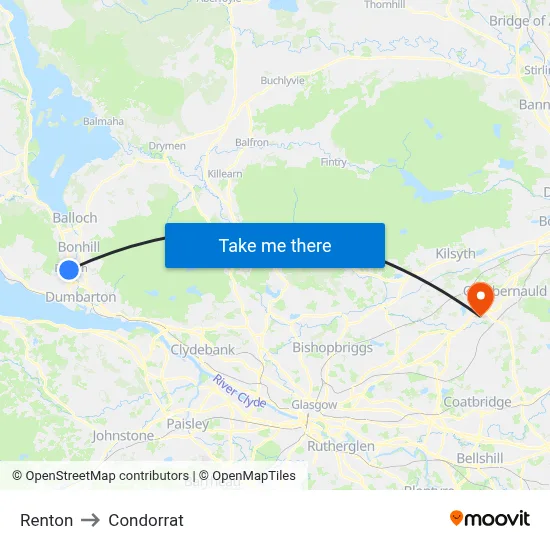 Renton to Condorrat map