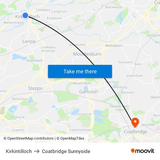 Kirkintilloch to Coatbridge Sunnyside map