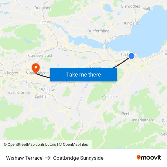 Wishaw Terrace to Coatbridge Sunnyside map