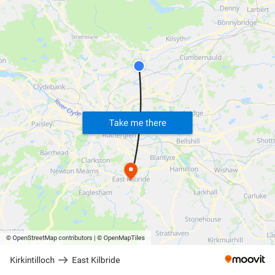 Kirkintilloch to Kirkintilloch map