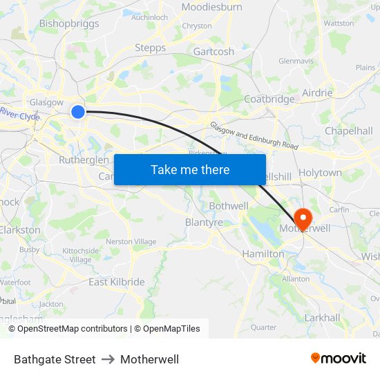 Bathgate Street to Motherwell map