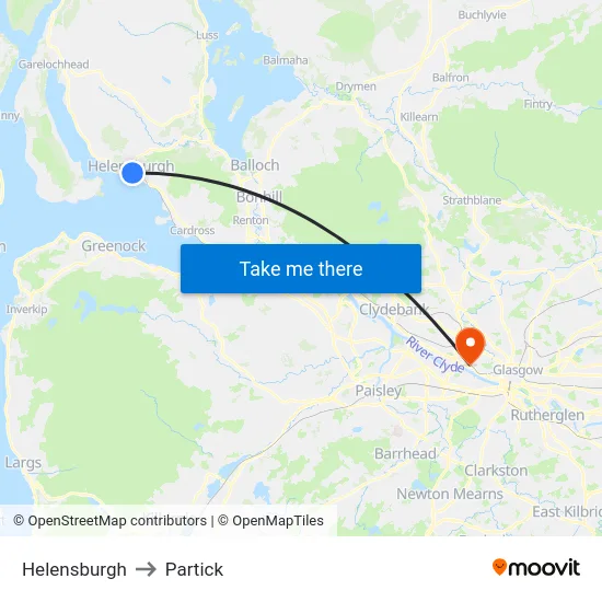 Helensburgh to Partick map