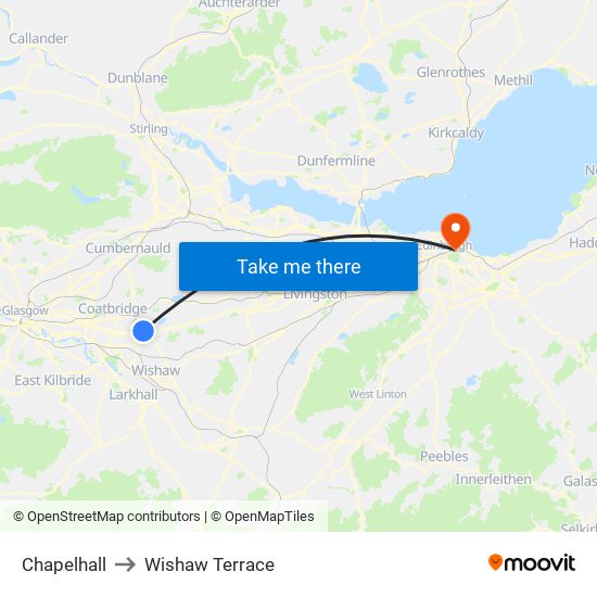 Chapelhall to Wishaw Terrace map