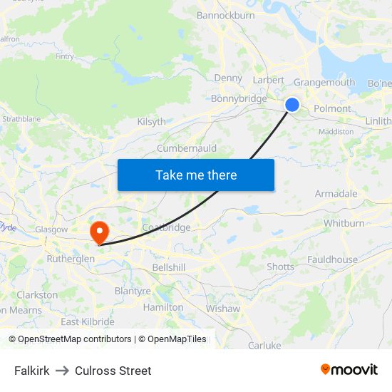 Falkirk to Culross Street map
