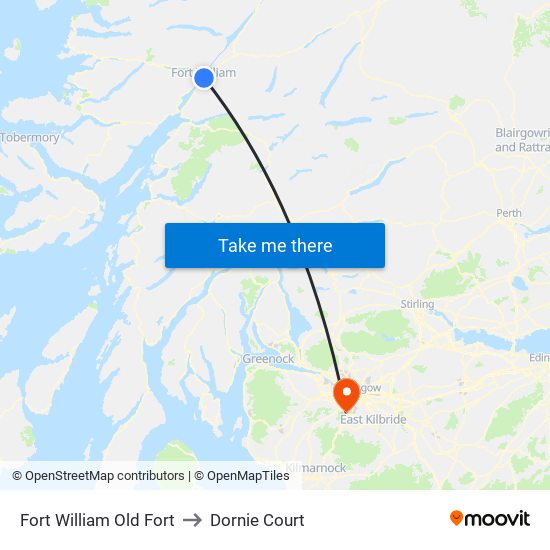 Fort William Old Fort to Dornie Court map
