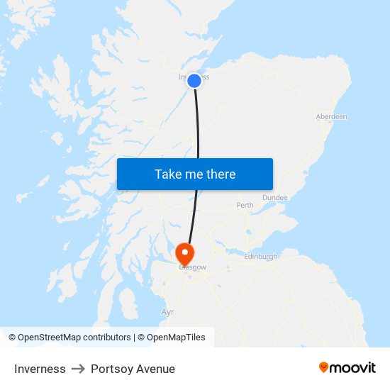 Inverness to Portsoy Avenue map