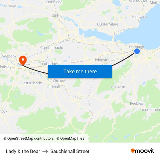 Lady & the Bear to Sauchiehall Street map