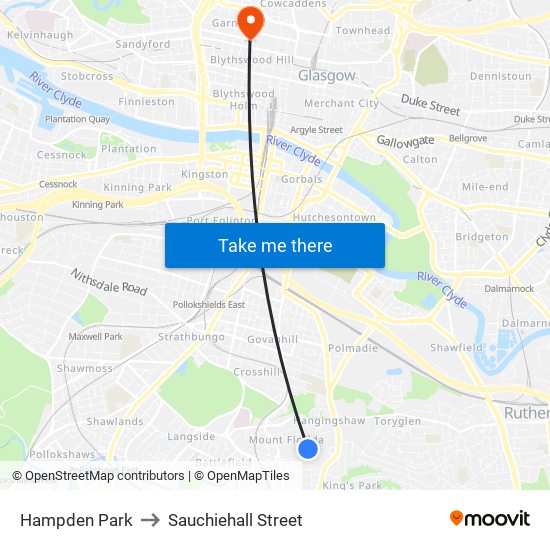 Hampden Park to Sauchiehall Street map