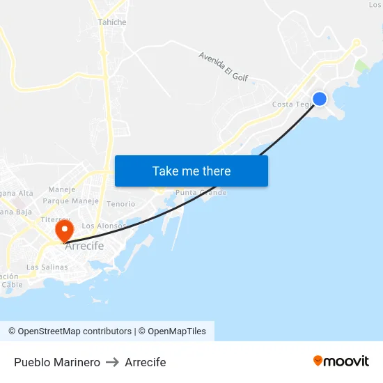 Pueblo Marinero to Arrecife map