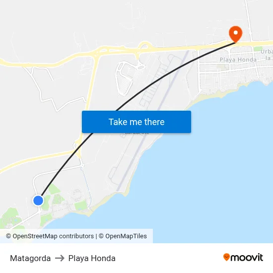 Matagorda to Playa Honda map