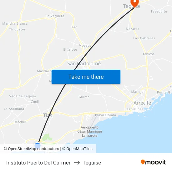 Instituto Puerto Del Carmen to Teguise map