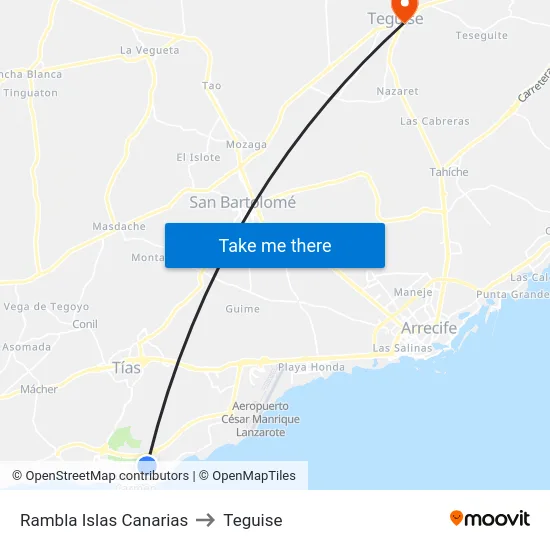 Rambla Islas Canarias to Teguise map