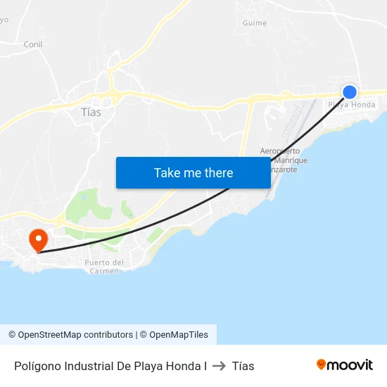 Polígono Industrial De Playa Honda I to Tías map