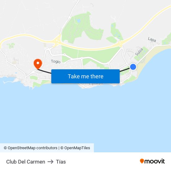 Club Del Carmen to Tías map