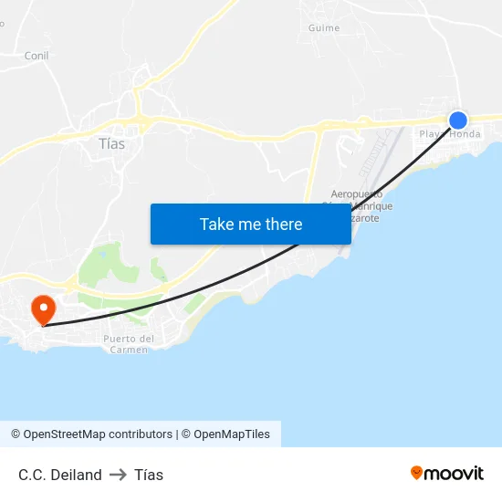 C.C. Deiland to Tías map
