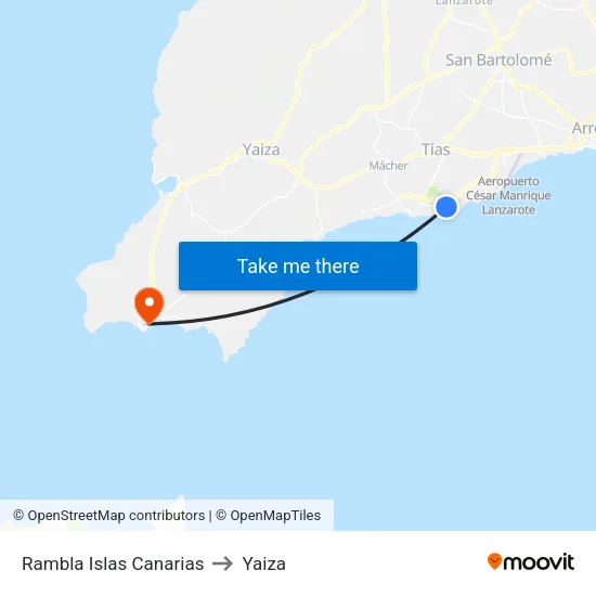 Rambla Islas Canarias to Yaiza map