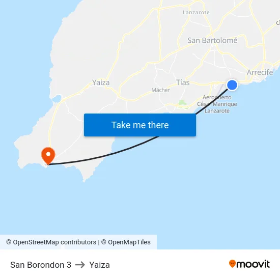 San Borondon 3 to Yaiza map