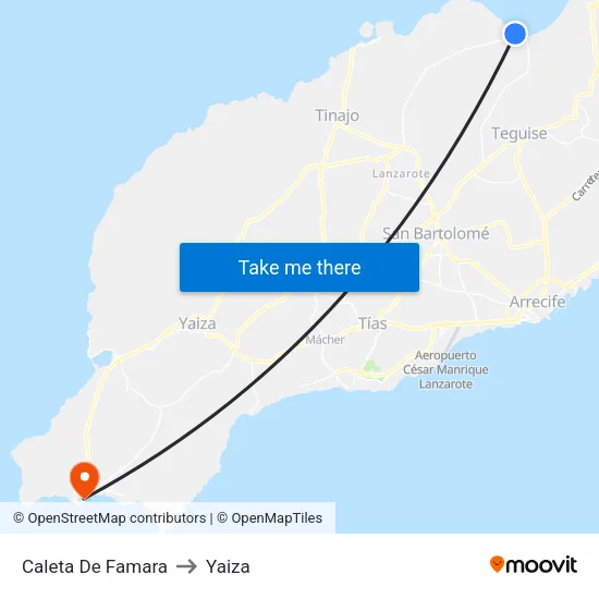 Caleta De Famara to Yaiza map