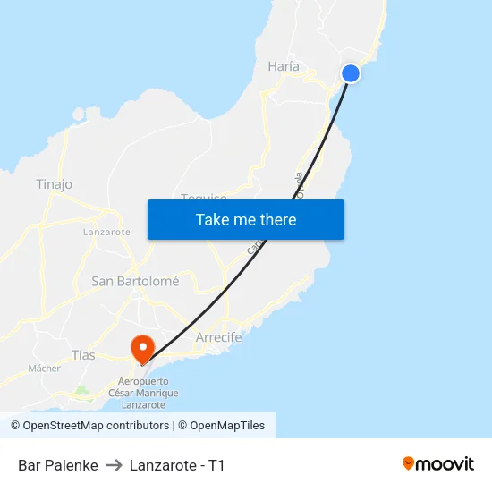 Bar Palenke to Lanzarote - T1 map