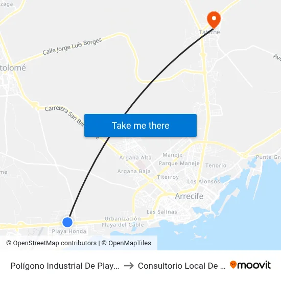 Polígono Industrial De Playa Honda I to Consultorio Local De Tahíche map