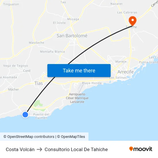 Costa Volcán to Consultorio Local De Tahíche map