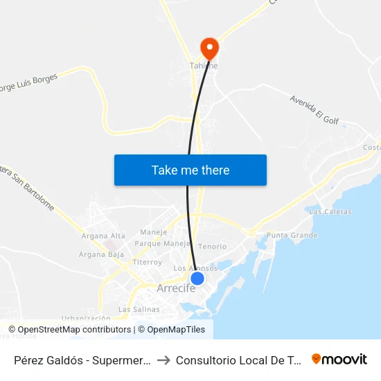 Pérez Galdós - Supermercados to Consultorio Local De Tahíche map