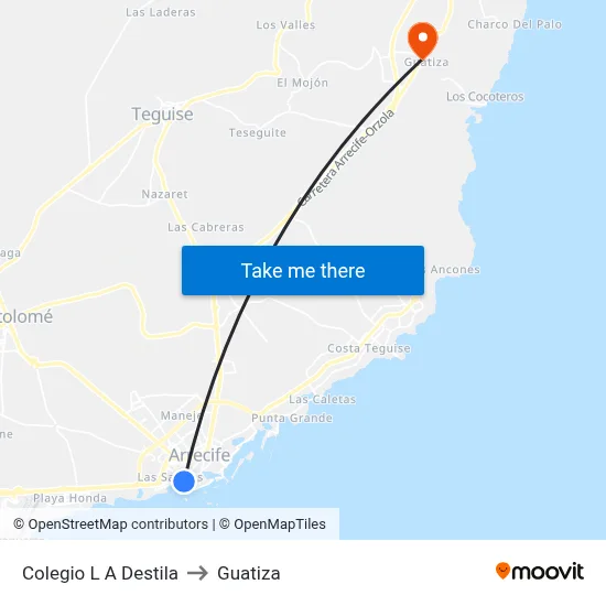 Colegio L A Destila to Guatiza map