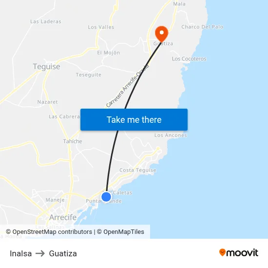 Inalsa to Guatiza map