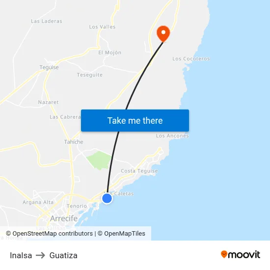Inalsa to Guatiza map