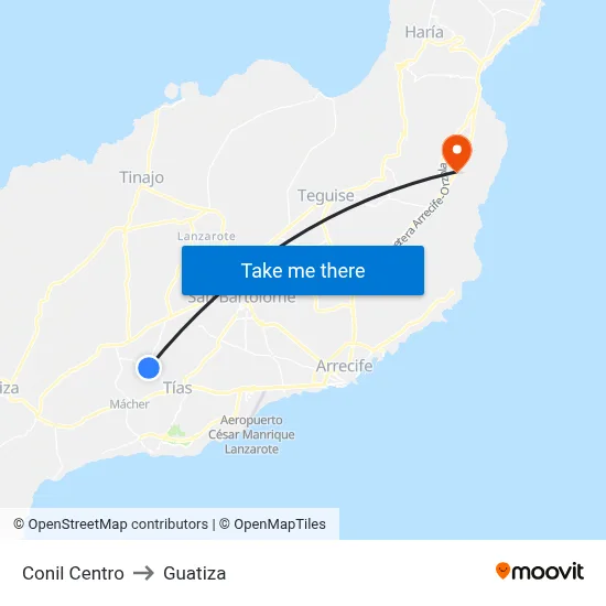 Conil Centro to Guatiza map