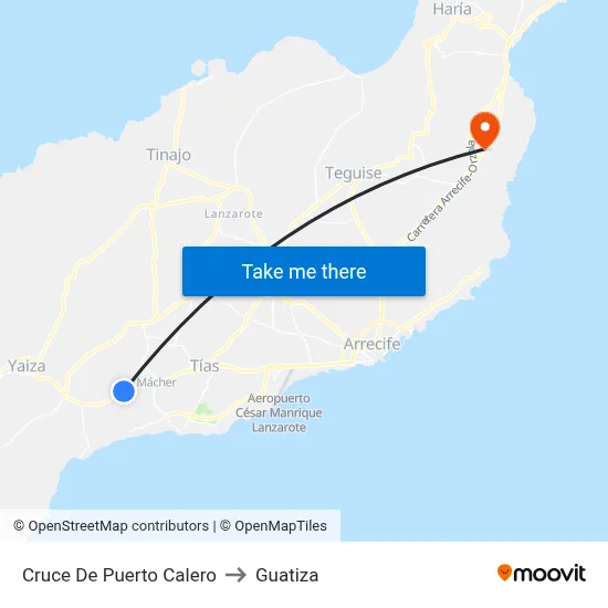 Cruce De Puerto Calero to Guatiza map
