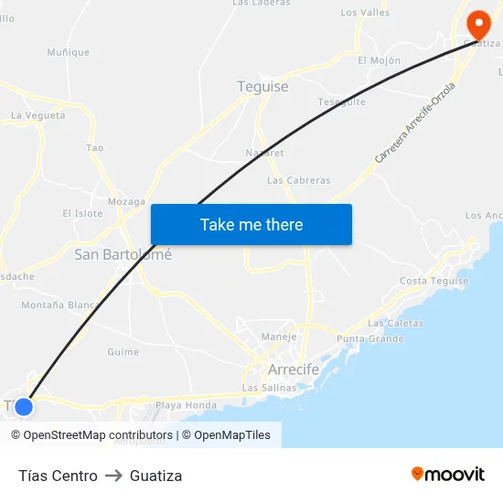 Tías Centro to Guatiza map