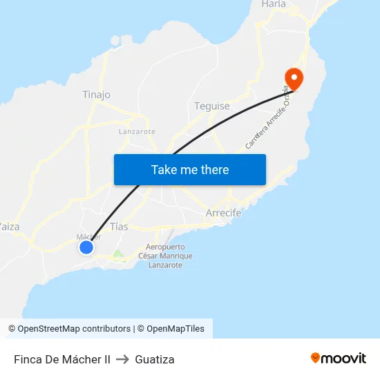 Finca De Mácher II to Guatiza map