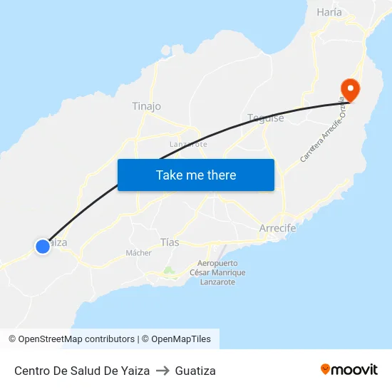 Centro De Salud De Yaiza to Guatiza map