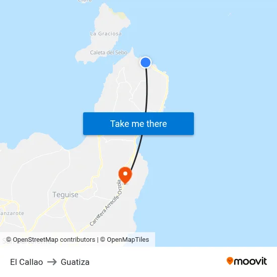 El Callao to Guatiza map