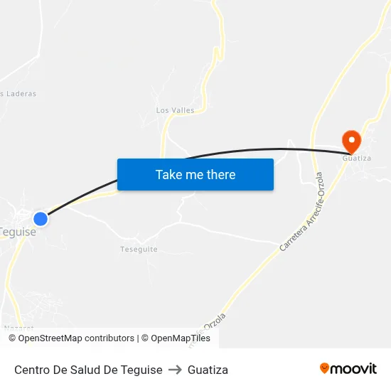 Centro De Salud De Teguise to Guatiza map