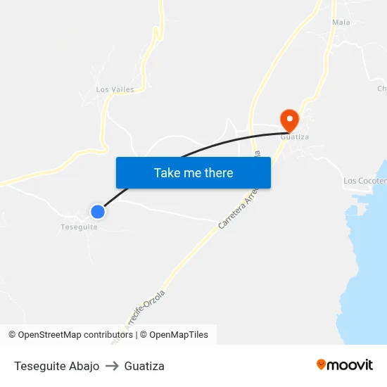 Teseguite Abajo to Guatiza map
