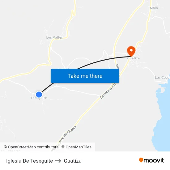Iglesia De Teseguite to Guatiza map