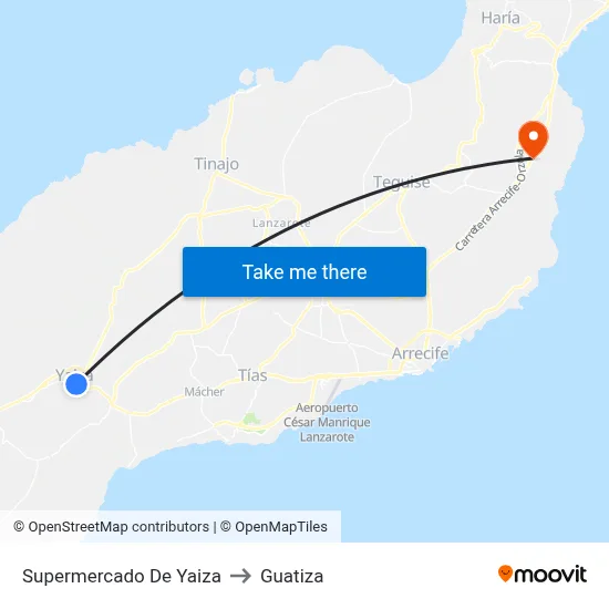 Supermercado De Yaiza to Guatiza map