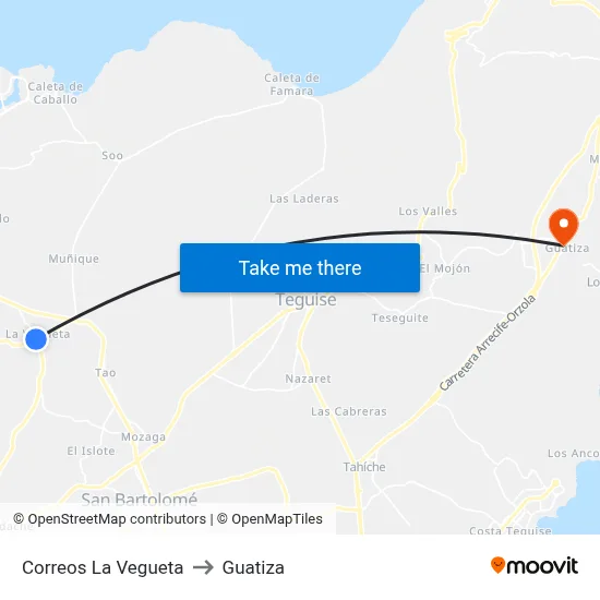 Correos La Vegueta to Guatiza map