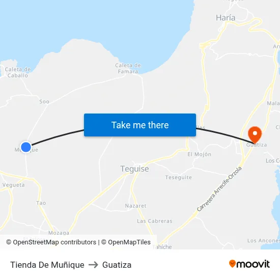 Tienda De Muñique to Guatiza map