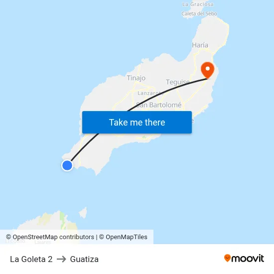 La Goleta 2 to Guatiza map