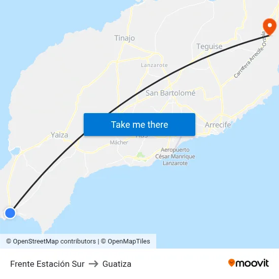 Frente Estación Sur to Guatiza map