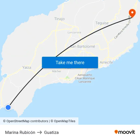 Marina Rubicón to Guatiza map
